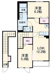ディアベルジュII【2階】の間取り