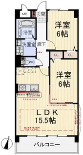 キャピタルシティ苗田【3階】の間取り