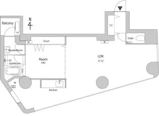 The Room 等々力 EAST【2階】の間取り