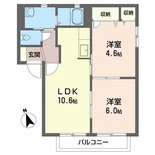 シャーメゾン沖洲 3番館【2階】の間取り