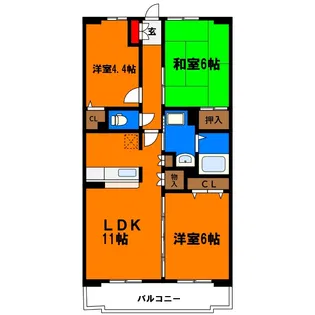 グランドゥールレジデンス田園【1階】の間取り