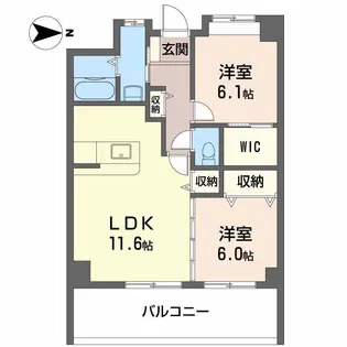 ヴィラージュ緑井【4階】の間取り