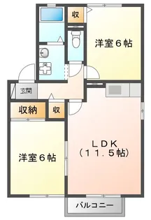 エルバルト高岡 B【2階】の間取り