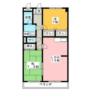カーサ住吉【2階】の間取り