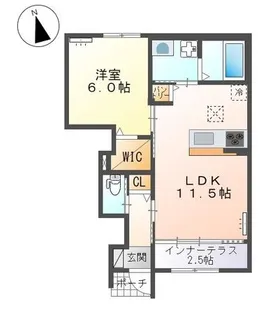広島県福山市新涯町2【アパート】の間取り
