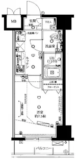 ライジングプレイス浅草五番館【8階】の間取り