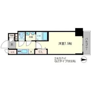 エスリード心斎橋LUXUE【14階】の間取り