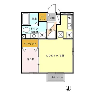 ロイヤルガーデン富の原 B【1階】の間取り