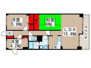 グリ-ンコ-ポ五香【8階】の間取り