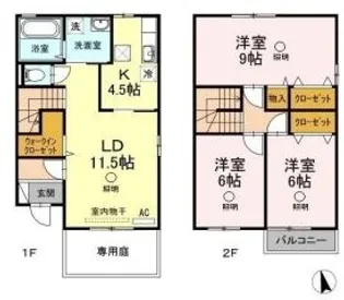 岡山県倉敷市安江【一戸建】の間取り