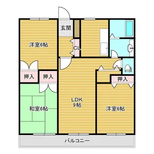 レジデンス桂B棟【1階】の間取り