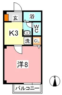 フォブール三冠 B【1階】の間取り