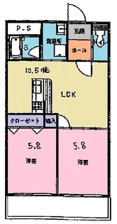 2LDKの間取り画像