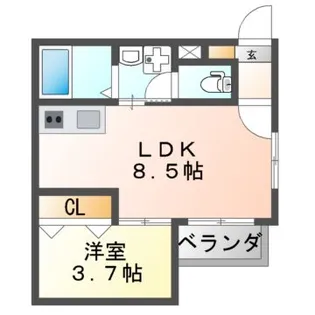 1LDKの間取り画像