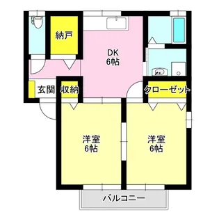 プリムローズ三本木【1階】の間取り