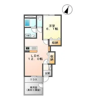 カーサ・フィオーレ【1階】の間取り