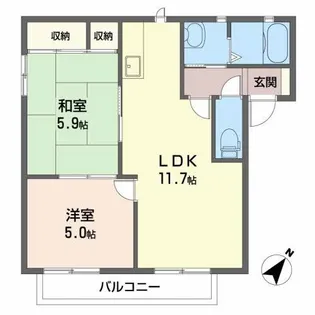 セゾンコート【2階】の間取り