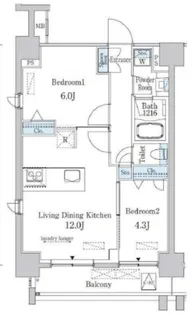 カーサスプレンディッド南麻布FLAT【7階】の間取り