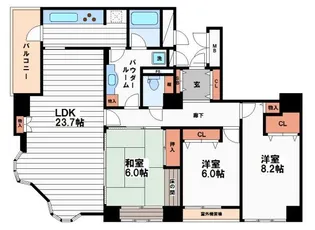 クライス上本町【6階】の間取り