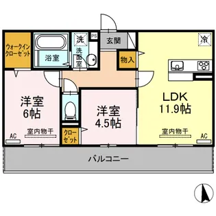 アルモニー B棟【2階】の間取り