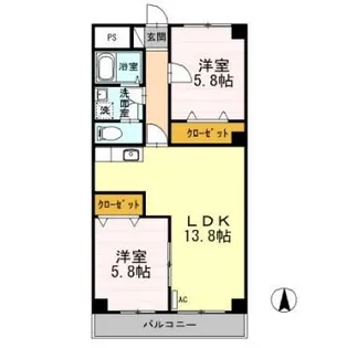 長野県長野市中御所2【アパート】の間取り