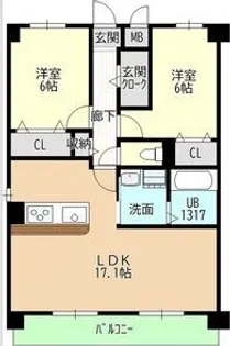 仮称宮ノ腰704マンション【3階】の間取り