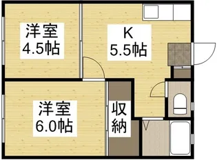 中庄サンプラザ B【2階】の間取り