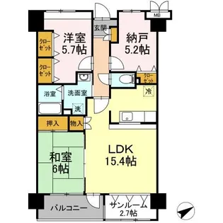 ソレイユ華【3階】の間取り