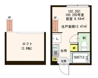 ファーストハウス北新宿【2階】の間取り