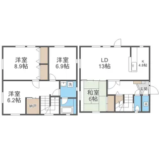 北海道札幌市北区新川西二条3【一戸建】の間取り