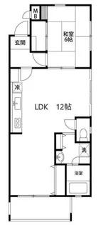 1LDKの間取り画像