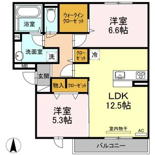 広島県福山市三吉町4【アパート】の間取り
