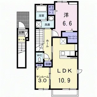 シュティル ブリーゼ【2階】の間取り