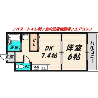 エタージュ中宮【2階】の間取り