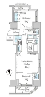 パークアクシス虎ノ門【10階】の間取り