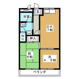 丘の上のハイツ【2階】の間取り