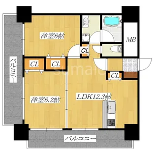 フクロク・レーヴ・マンション【11階】の間取り