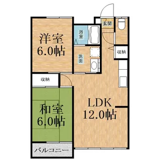 フラワーコーポラス【1階】の間取り