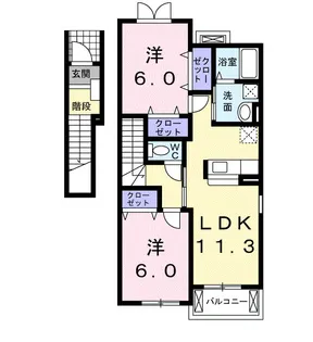 カントリー ビューA【2階】の間取り