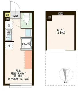 ハーモニーテラス赤羽イースト【1階】の間取り