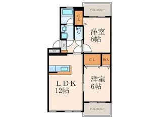 エスベランサ南小倉【3階】の間取り