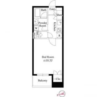 ボヌール麻布十番【2階】の間取り
