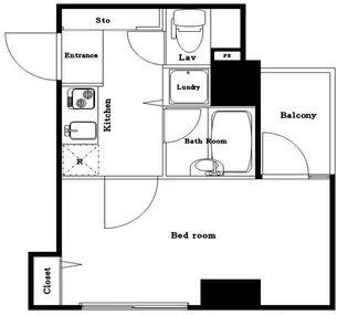 パレステュディオ五反田【5階】の間取り