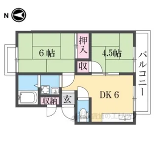 ハイツナガサワA【1階】の間取り
