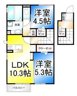 ルージュ 伊勢宮 B棟【2階】の間取り
