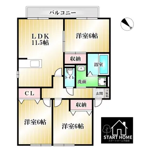 サンコートC【1階】の間取り