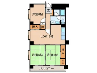 グリーンハイツ第一引野【4階】の間取り