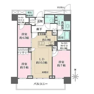 ザ・パークハウス晴海タワーズ ティアロレジデンス【36階】の間取り