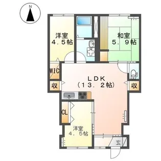 コンフォート小池原【1階】の間取り