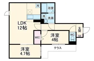 デュエット横浜高田【2階】の間取り